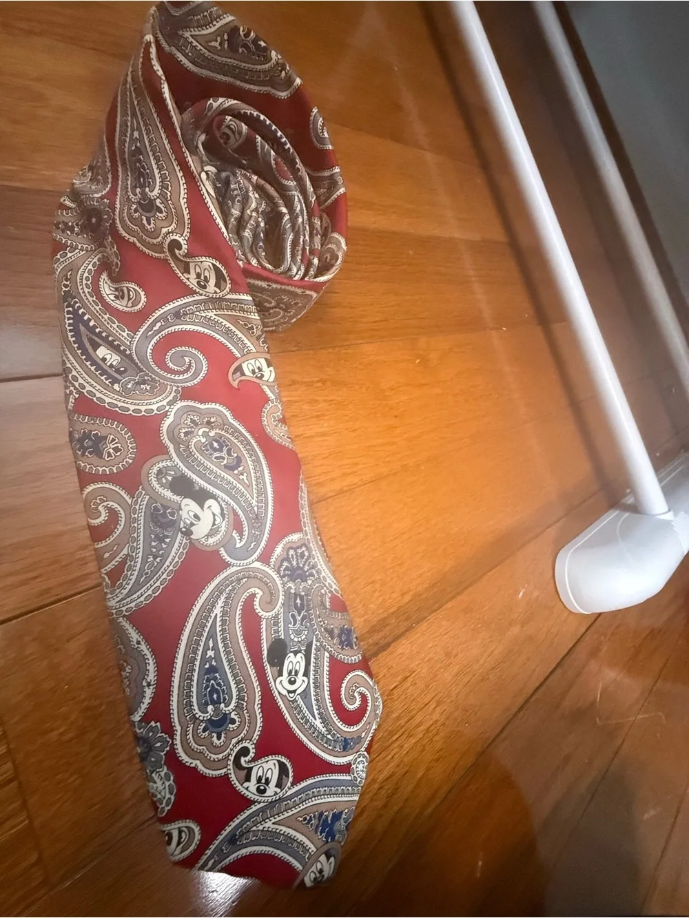 Disney Burgundy Paisley Tie with Mickey Accents